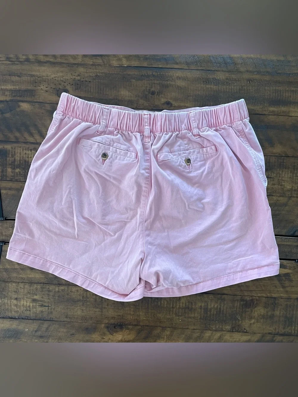 Old Navy Pink Chino Shorts Women’s Large Elastic Waist Casual 5” Inseam GUC - Picture 2 of 4